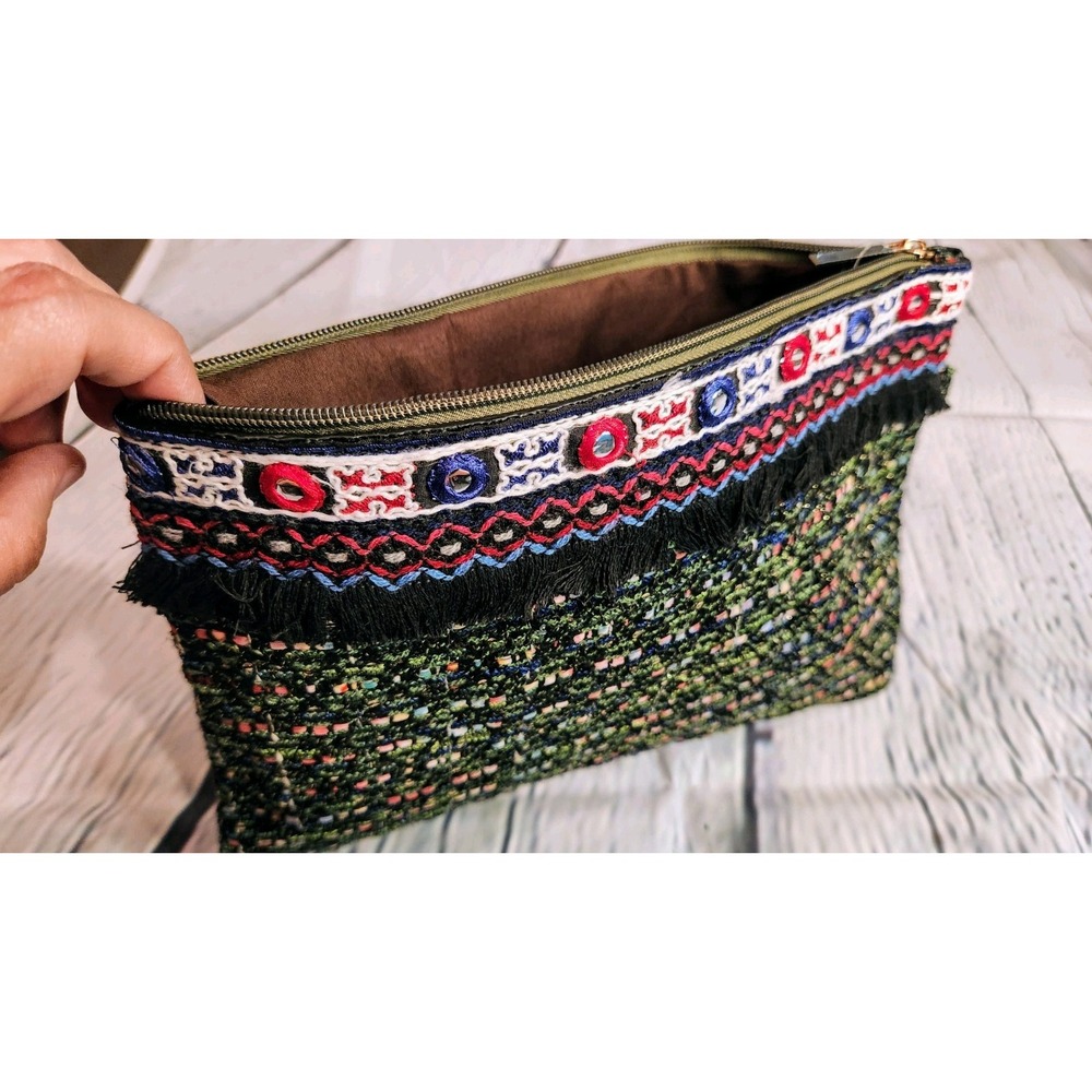 Woven Tweed Boho Crossbody Clutch NEW‎